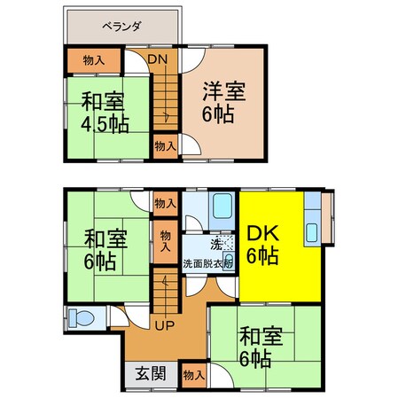 北井門2丁目9-30貸家の物件間取画像